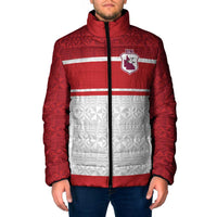 Queensland Tonga Custom Padded Jacket QLD with Tongan Ngatu Pattern - Polynesian Pride