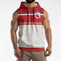 Queensland Tonga Custom Sleeveless Hoodie QLD with Tongan Ngatu Pattern - Polynesian Pride