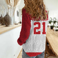 Queensland Tonga Custom Women Casual Shirt QLD with Tongan Ngatu Pattern LT9 - Polynesian Pride