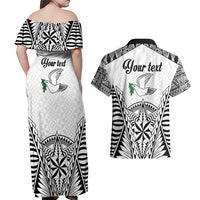 Personalised Tonga 676 Couples Matching Off Shoulder Maxi Dress and Hawaiian Shirt Tribal Kupesi Ngatu Unique