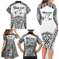 Personalised Tonga 676 Family Matching Long Sleeve Bodycon Dress and Hawaiian Shirt Tribal Kupesi Ngatu Unique LT9 - Polynesian Pride
