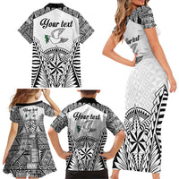 Personalised Tonga 676 Family Matching Short Sleeve Bodycon Dress and Hawaiian Shirt Tribal Kupesi Ngatu Unique LT9 - Polynesian Pride