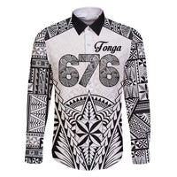 Personalised Tonga 676 Family Matching Short Sleeve Bodycon Dress and Hawaiian Shirt Tribal Kupesi Ngatu Unique LT9 Dad's Shirt - Long Sleeve White - Polynesian Pride