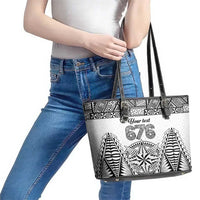 Personalised Tonga 676 Leather Tote Bag Tribal Kupesi Ngatu Unique