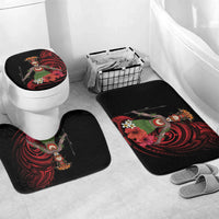 Huli Wigmen Tribe Hela Province Bathroom Set Papua New Guinea Indigenous Pattern LT9 Mat Set Only (3 pcs) One Size Black - Polynesian Pride