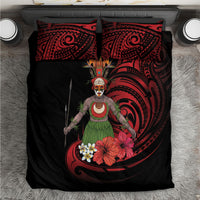 Huli Wigmen Tribe Hela Province Bedding Set Papua New Guinea Indigenous Pattern LT9 Black - Polynesian Pride