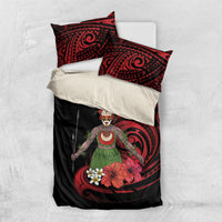 Huli Wigmen Tribe Hela Province Bedding Set Papua New Guinea Indigenous Pattern LT9 US Twin 172cm x 218cm Black - Polynesian Pride