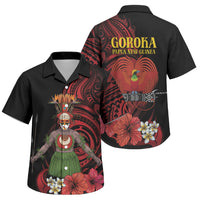 Huli Wigmen Tribe Hela Province Family Matching Short Sleeve Bodycon Dress and Hawaiian Shirt Papua New Guinea Indigenous Pattern LT9 Son's Shirt Black - Polynesian Pride