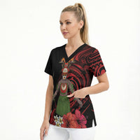 Huli Wigmen Tribe Hela Province Scrub Top Papua New Guinea Indigenous Pattern LT9 - Polynesian Pride