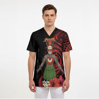 Huli Wigmen Tribe Hela Province Scrub Top Papua New Guinea Indigenous Pattern LT9 - Polynesian Pride