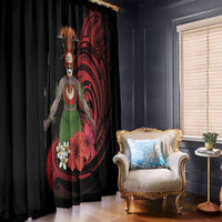 Huli Wigmen Tribe Hela Province Window Curtain Papua New Guinea Indigenous Pattern LT9 - Polynesian Pride
