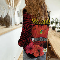 Huli Wigmen Tribe Hela Province Women Casual Shirt Papua New Guinea Indigenous Pattern LT9 - Polynesian Pride