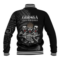 Skeleton Tribe Simbu Province Baseball Jacket Papua New Guinea Indigenous Pattern LT9 - Polynesian Pride