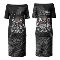 Skeleton Tribe Simbu Province Couples Matching Puletasi and Hawaiian Shirt Papua New Guinea Indigenous Pattern LT9 - Polynesian Pride