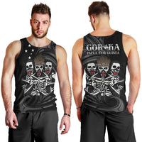 Skeleton Tribe Simbu Province Men Tank Top Papua New Guinea Indigenous Pattern LT9 - Polynesian Pride