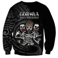 Skeleton Tribe Simbu Province Sweatshirt Papua New Guinea Indigenous Pattern LT9 - Polynesian Pride