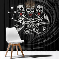 Skeleton Tribe Simbu Province Window Curtain Papua New Guinea Indigenous Pattern LT9 - Polynesian Pride