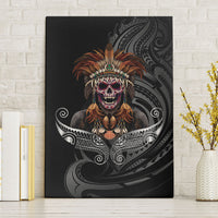 Mokomoko Tribe Eastern Highlands Province Canvas Wall Art Papua New Guinea Indigenous Pattern LT9 Without Frame Black - Polynesian Pride