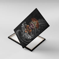 Mokomoko Tribe Eastern Highlands Province Canvas Wall Art Papua New Guinea Indigenous Pattern LT9 With Frame Black - Polynesian Pride