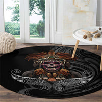 Mokomoko Tribe Eastern Highlands Province Round Carpet Papua New Guinea Indigenous Pattern LT9 - Polynesian Pride