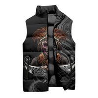Mokomoko Tribe Eastern Highlands Province Sleeveless Puffer Jacket Papua New Guinea Indigenous Pattern LT9 - Polynesian Pride
