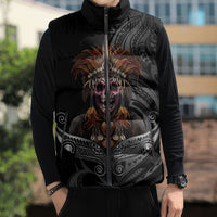 Mokomoko Tribe Eastern Highlands Province Sleeveless Puffer Jacket Papua New Guinea Indigenous Pattern LT9 - Polynesian Pride
