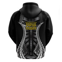Independen Stet bilong Papua Niugini 1975 Zip Hoodie Black Tribal Papua New Guinea Province Flag LT9 - Polynesian Pride