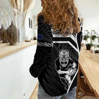 New Zealand Aotearoa Rugby Women Casual Shirt Black Fern Maori Tribal Sporty Style LT9 - Polynesian Pride