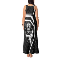 Custom New Zealand Aotearoa Rugby Tank Maxi Dress Black Fern Maori Tribal Sporty Style LT9 - Polynesian Pride