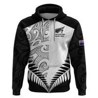 New Zealand Rugby Hoodie Proud Aoteroa Stylised Maori Koru LT9 Black - Polynesian Pride