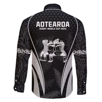 New Zealand Aotearoa Rugby Family Matching Off Shoulder Long Sleeve Dress and Hawaiian Shirt Haka Dance Mixed Silver Fern Sporty Style LT9 - Polynesian Pride