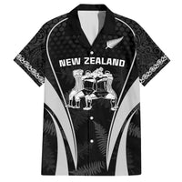 New Zealand Aotearoa Rugby Hawaiian Shirt Haka Dance Mixed Silver Fern Sporty Style LT9 Black - Polynesian Pride