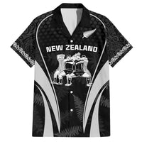 New Zealand Aotearoa Rugby Hawaiian Shirt Haka Dance Mixed Silver Fern Sporty Style LT9 Black - Polynesian Pride