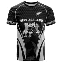 New Zealand Aotearoa Rugby T Shirt Haka Dance Mixed Silver Fern Sporty Style LT9 Black - Polynesian Pride