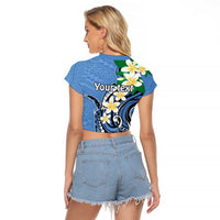 FSM Kosrae Polynesian Shark Tattoo Personalised Raglan Cropped T Shirt