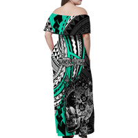 personalised-polynesia-skull-family-matching-off-shoulder-maxi-dress-and-hawaiian-shirt-tattoo-in-the-style-of-maori-with-marine-life-aqua