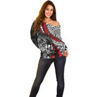 personalised-polynesia-skull-off-shoulder-sweater-tattoo-in-the-style-of-maori-with-marine-life-red