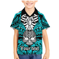 personalised-polynesia-skull-family-matching-mermaid-dress-and-hawaiian-shirt-with-boars-tusk-aqua-arty-vibe