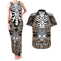 personalised-polynesia-skull-couples-matching-tank-maxi-dress-and-hawaiian-shirt-with-boars-tusk-gold-arty-vibe