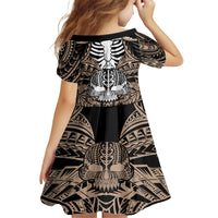 personalised-polynesia-skull-kid-short-sleeve-dress-with-boars-tusk-gold-arty-vibe