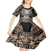 personalised-polynesia-skull-kid-short-sleeve-dress-with-boars-tusk-gold-arty-vibe