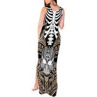 Personalised Polynesia Skull Tank Maxi Dress With Boars Tusk Gold Arty Vibe LT9 - Polynesian Pride