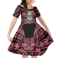 personalised-polynesia-skull-family-matching-off-shoulder-short-dress-and-hawaiian-shirt-with-boars-tusk-pink-arty-vibe