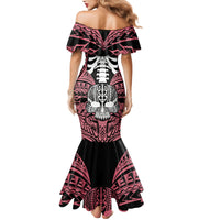 Personalised Polynesia Skull Mermaid Dress With Boars Tusk Pink Arty Vibe LT9 - Polynesian Pride