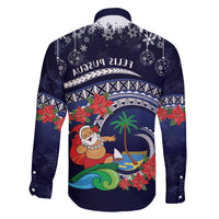 Felis Pusgua Guam Santa Family Matching Long Sleeve Bodycon Dress and Hawaiian Shirt Merry Christmas with Polynesian Tribal LT9 - Polynesian Pride
