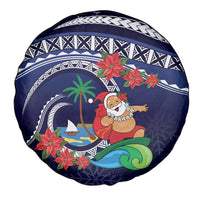 Felis Pusgua Guam Santa Spare Tire Cover Merry Christmas with Polynesian Tribal