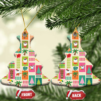 Mele Kalikimaka Hawaii Christmas Ceramic Ornament Funny Santan Hippie Style