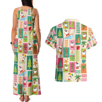 Mele Kalikimaka Hawaii Christmas Couples Matching Tank Maxi Dress and Hawaiian Shirt Funny Santan Hippie Style LT9 - Polynesian Pride