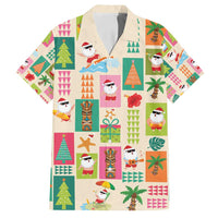 Mele Kalikimaka Hawaii Christmas Family Matching Long Sleeve Bodycon Dress and Hawaiian Shirt Funny Santan Hippie Style LT9 Dad's Shirt - Short Sleeve Beige - Polynesian Pride