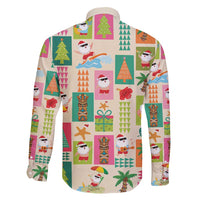 Mele Kalikimaka Hawaii Christmas Family Matching Off Shoulder Maxi Dress and Hawaiian Shirt Funny Santan Hippie Style